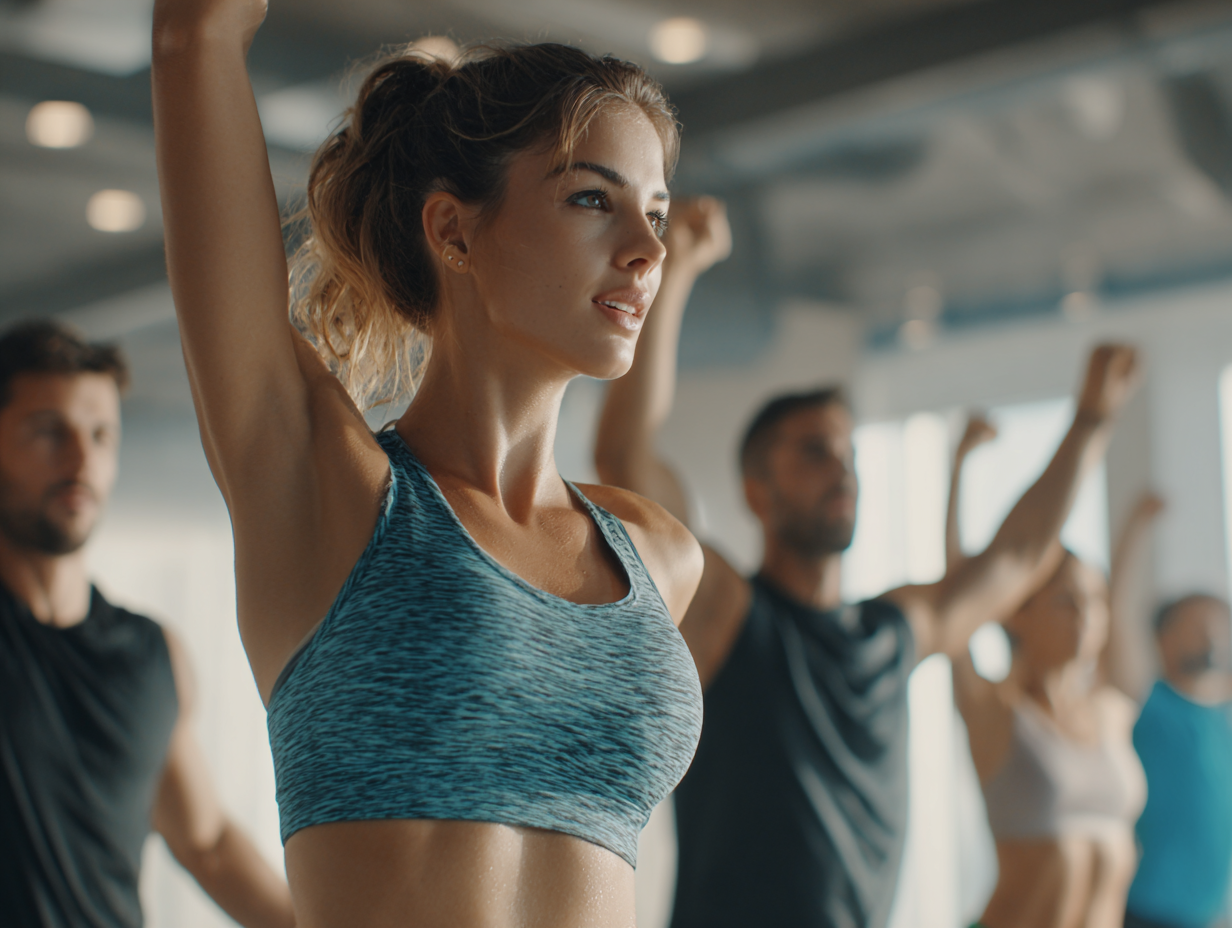 Gruppe beim Fitness-Training